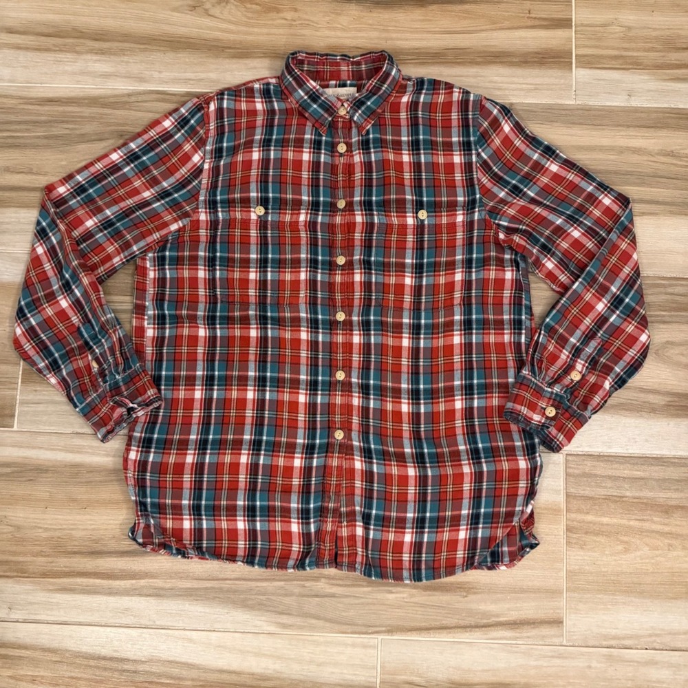 Denim‎ & Supply Ralph Lauren Plaid Flannel Shirt Womens Utility Boyfriend Red